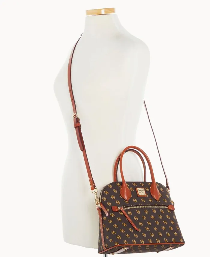 Gretta Domed Satchel Brown Tmoro Woman Dooney and Bourke Satchels Gretta Domed Satchel Brown Tmoro Woman Dooney and Bourke Satchels