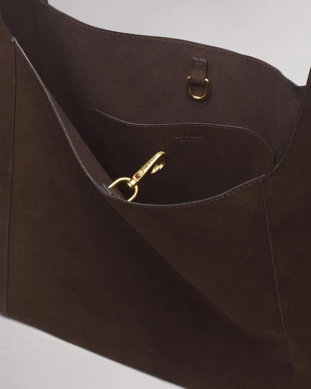 Handbags Women Rag and Bone Belize Suede Shopper Dark Espresso Suede