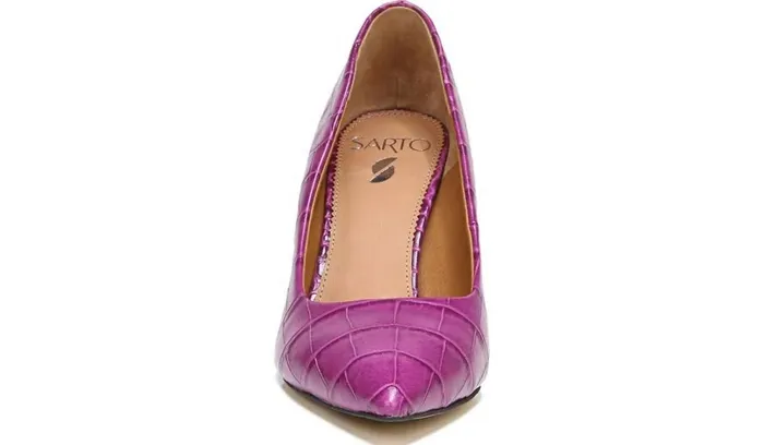 Heels Women Franco Sarto Sarto Sasha Pump Purple Leather Heels Women Franco Sarto Sarto Sasha Pump Purple Leather