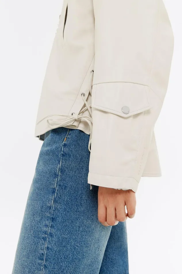 Ice Gray Leather Biker Jacket Ice Grey Women Bimba Y Lola Jackets And Blazers Ice Gray Leather Biker Jacket Ice Grey Women Bimba Y Lola Jackets And Blazers