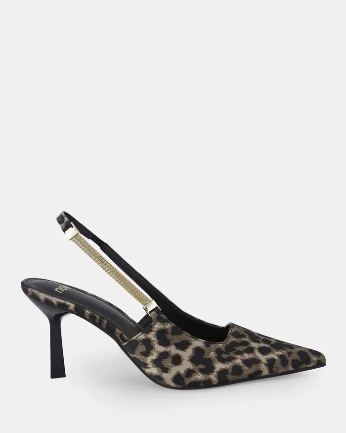 INIGO LEOPARD SATIN Pumps Women Stilettos NOVO Shoes