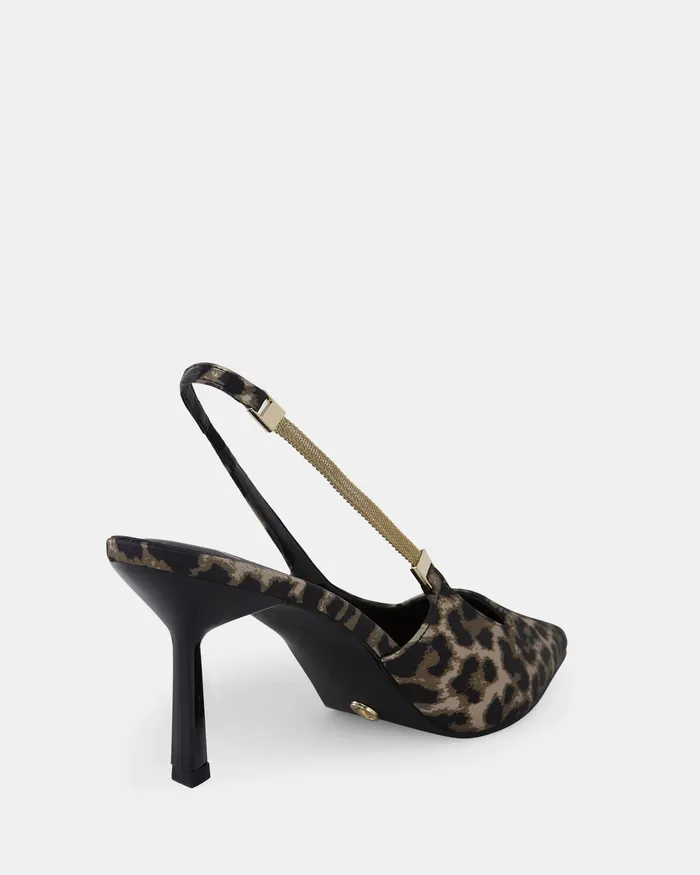 INIGO LEOPARD SATIN Pumps Women Stilettos NOVO Shoes