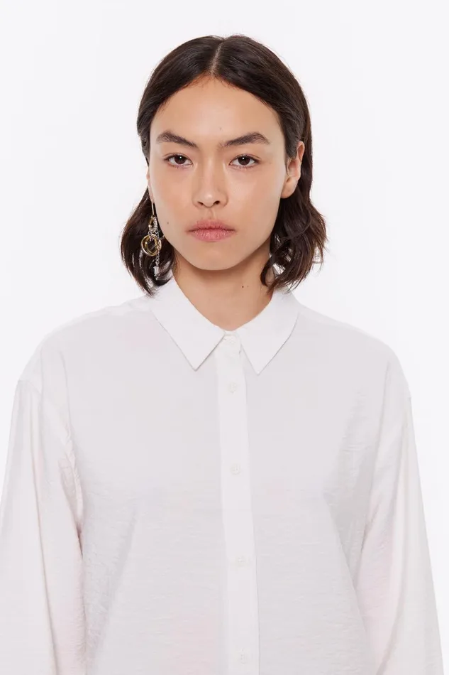 Ivory Boxy Shirt Ivory Women Bimba Y Lola Shirts Ivory Boxy Shirt Ivory Women Bimba Y Lola Shirts