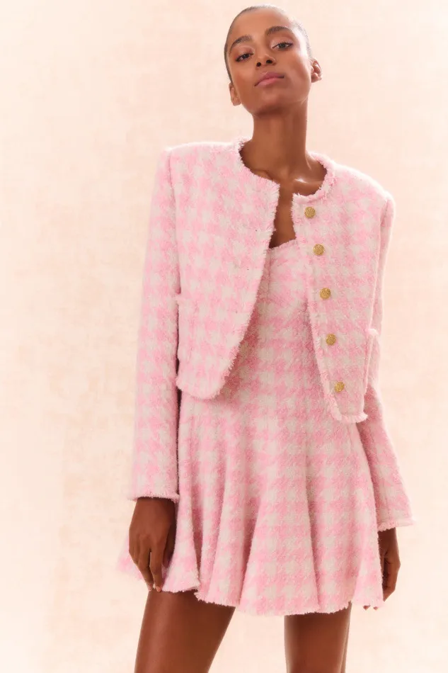 Jackets and Coats Women LoveShackFancy Antoine Tweed Jacket Rose Quartz
