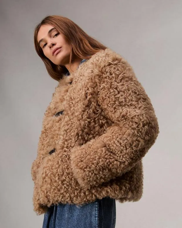 Jackets and Coats Women Rag and Bone Sabrina Shearling Jacket Light Brown