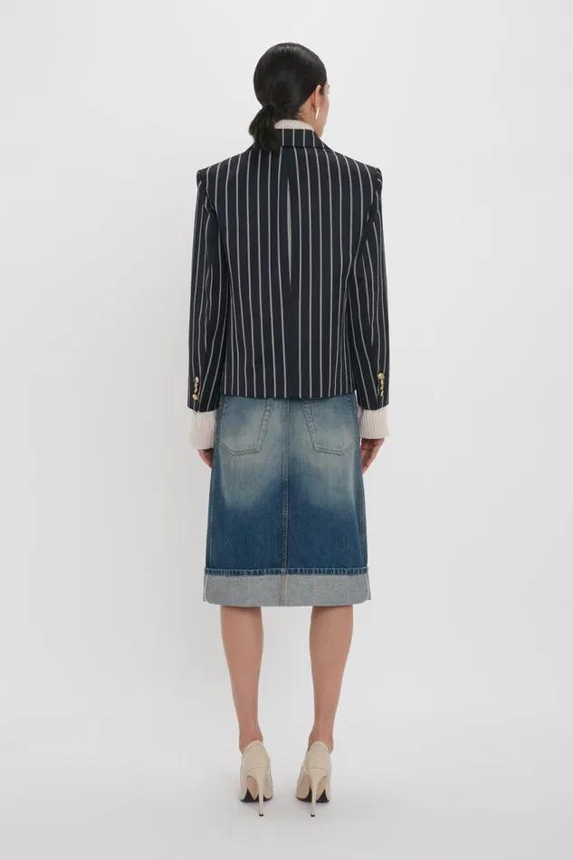 Jackets and Coats Women Victoria Beckham Cropped Double Breasted Jacket In MidnightWhite