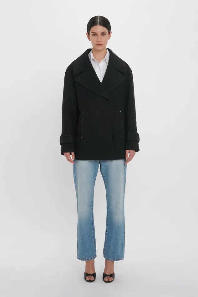 Jackets and Coats Women Victoria Beckham Oversized Pea Coat In Black