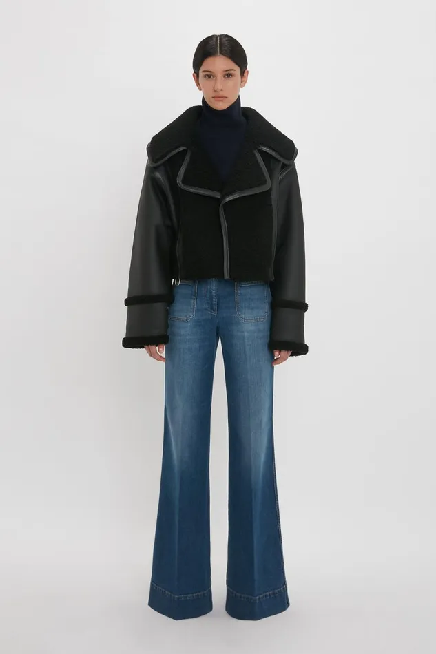 Jackets and Coats Women Victoria Beckham Shearling Jacket In Black