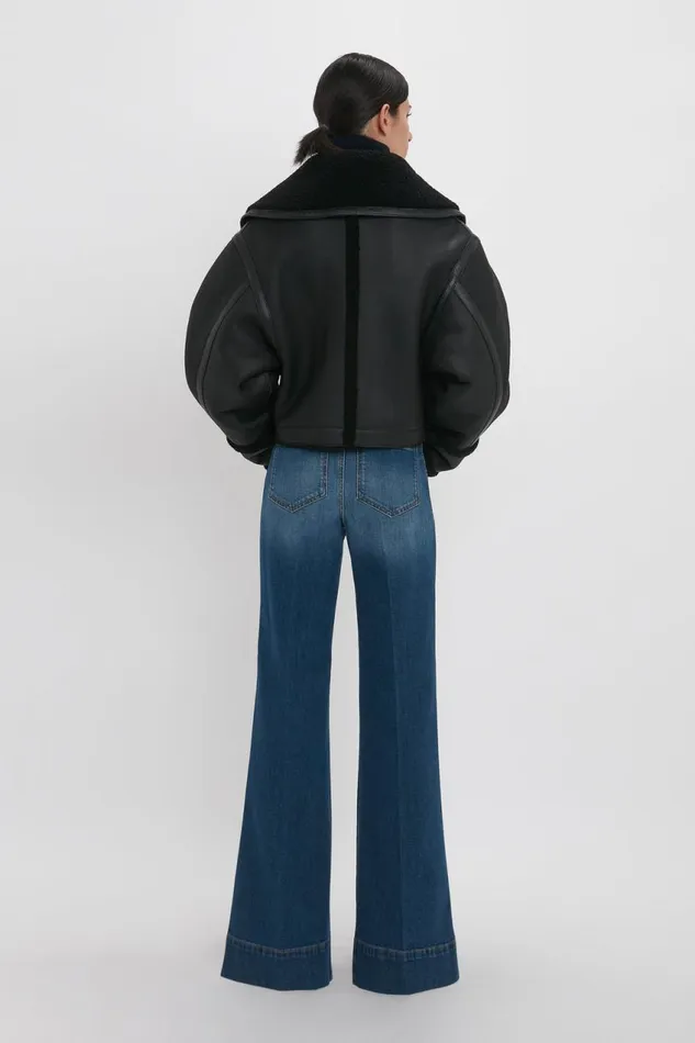 Jackets and Coats Women Victoria Beckham Shearling Jacket In Black Jackets and Coats Women Victoria Beckham Shearling Jacket In Black