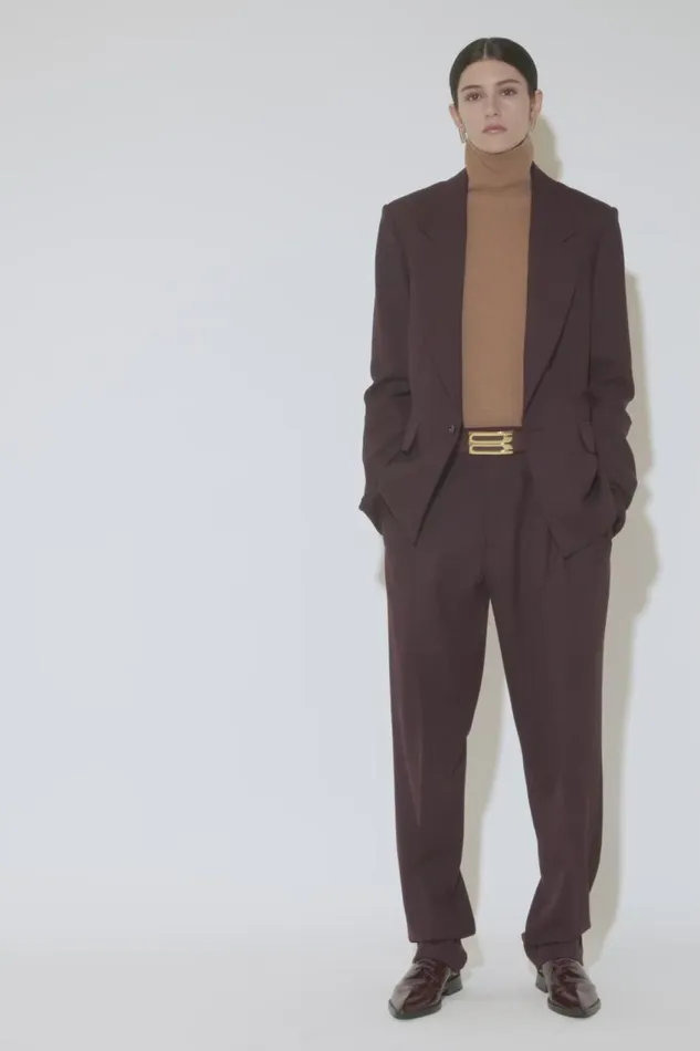 Jackets and Coats Women Victoria Beckham Sleeve Detail Patch Pocket Jacket In Deep Mahogany