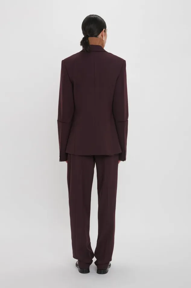 Jackets and Coats Women Victoria Beckham Sleeve Detail Patch Pocket Jacket In Deep Mahogany