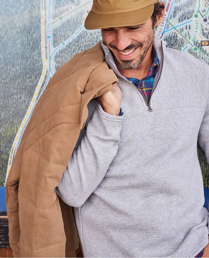 Jackets and Layers Moonwake 14 Zip Pullover Heather Grey 8211 ToadandCo Men8217s