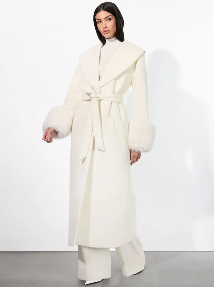 Jackets Coats Women Alice Olivia Marcelene Maxi Coat Off White