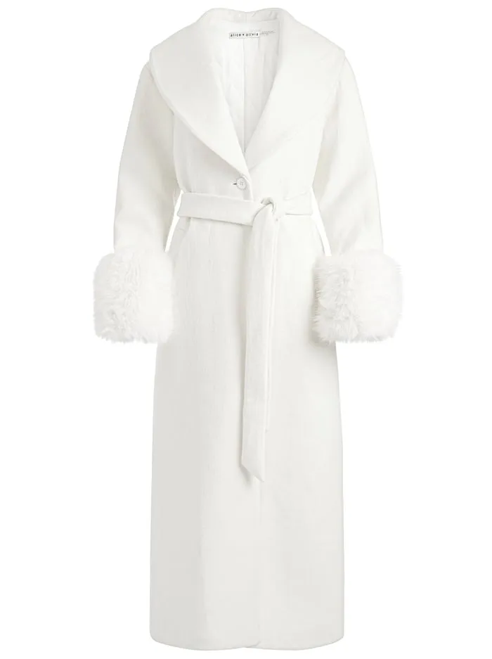 Jackets Coats Women Alice Olivia Marcelene Maxi Coat Off White
