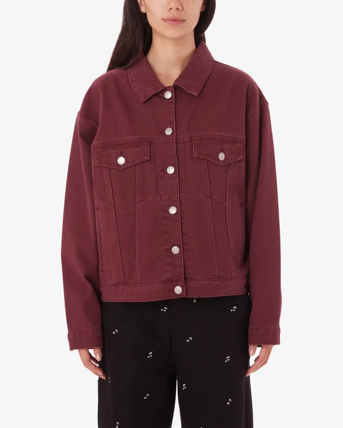 JACKETS Women DARLA OVERSIZED TRUCKER Wine OBEY Clothing