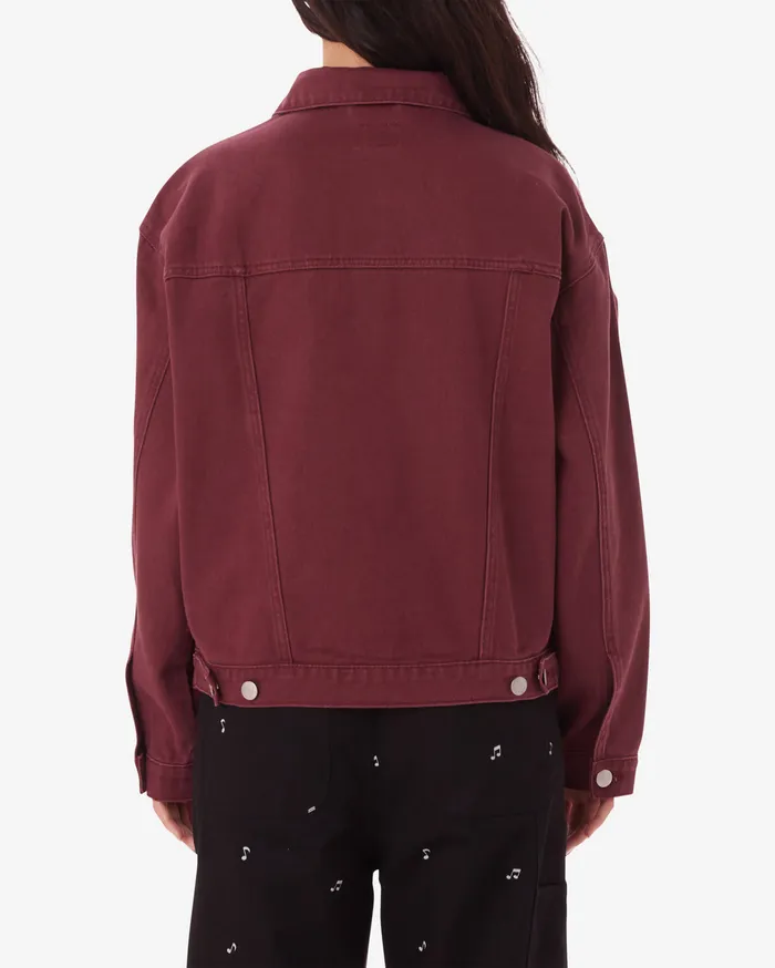 JACKETS Women DARLA OVERSIZED TRUCKER Wine OBEY Clothing