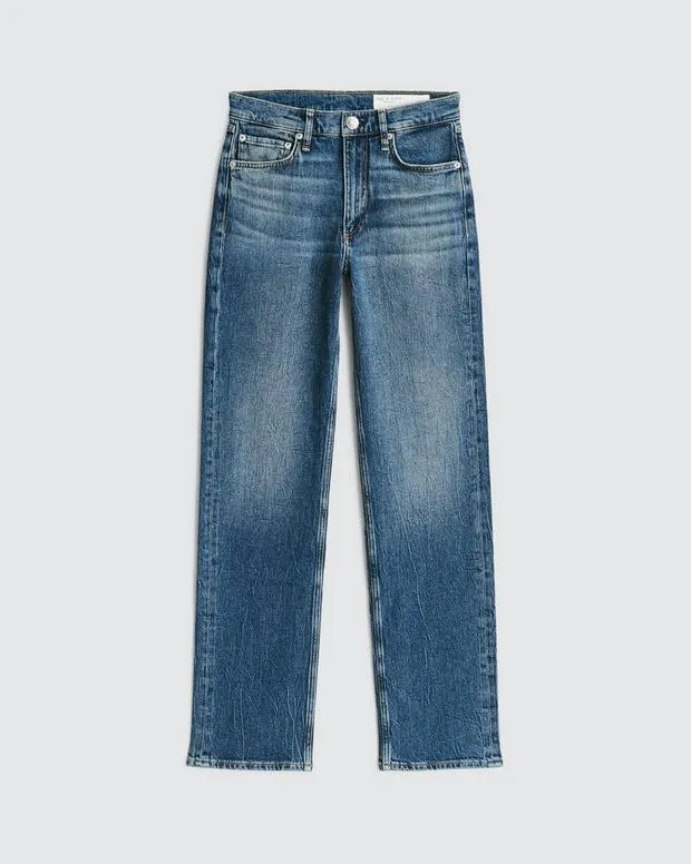 Jeans Women Rag and Bone Harlow Full Length Straight Jean Vintage Stretch Denim Kendra