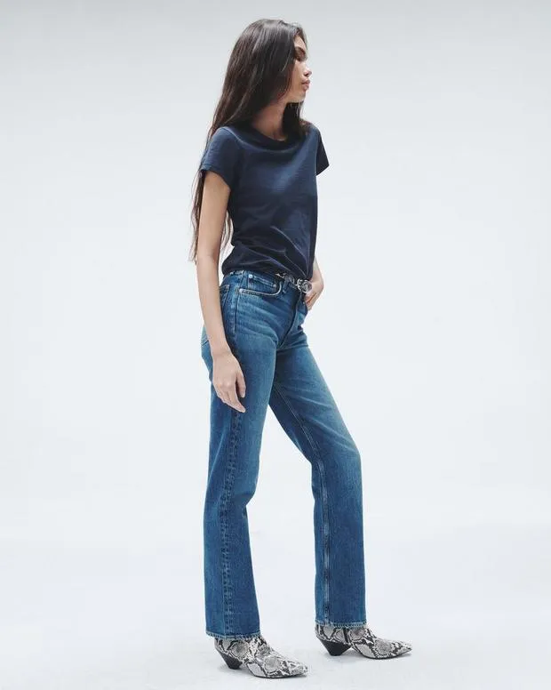 Jeans Women Rag and Bone Harlow Full Length Straight Jean Vintage Stretch Denim Kendra