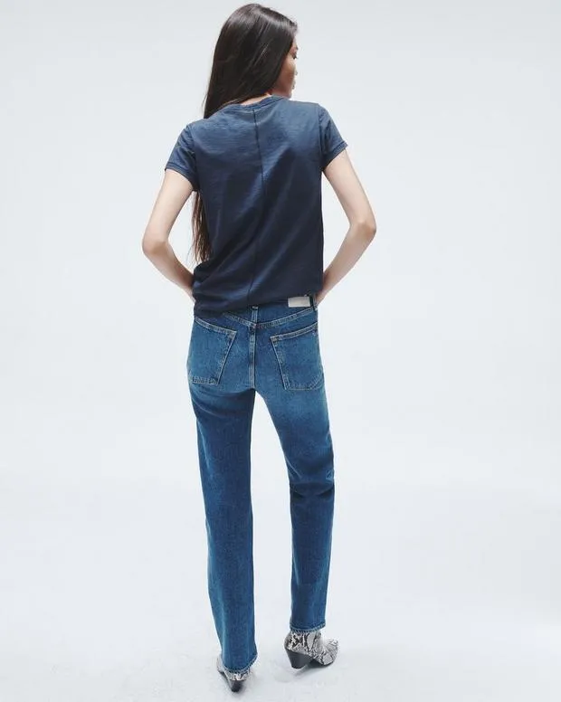 Jeans Women Rag and Bone Harlow Full Length Straight Jean Vintage Stretch Denim Kendra