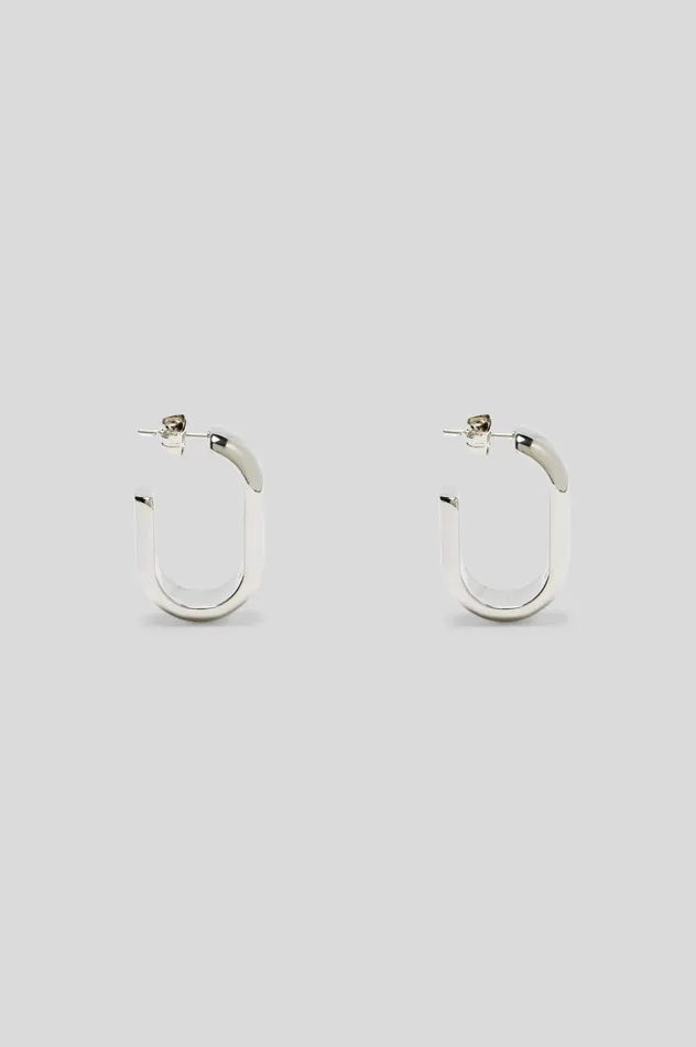 Jewelry Women Scanlan Theodore ROLO HOOP EARRINGS Silver Jewelry Women Scanlan Theodore ROLO HOOP EARRINGS Silver