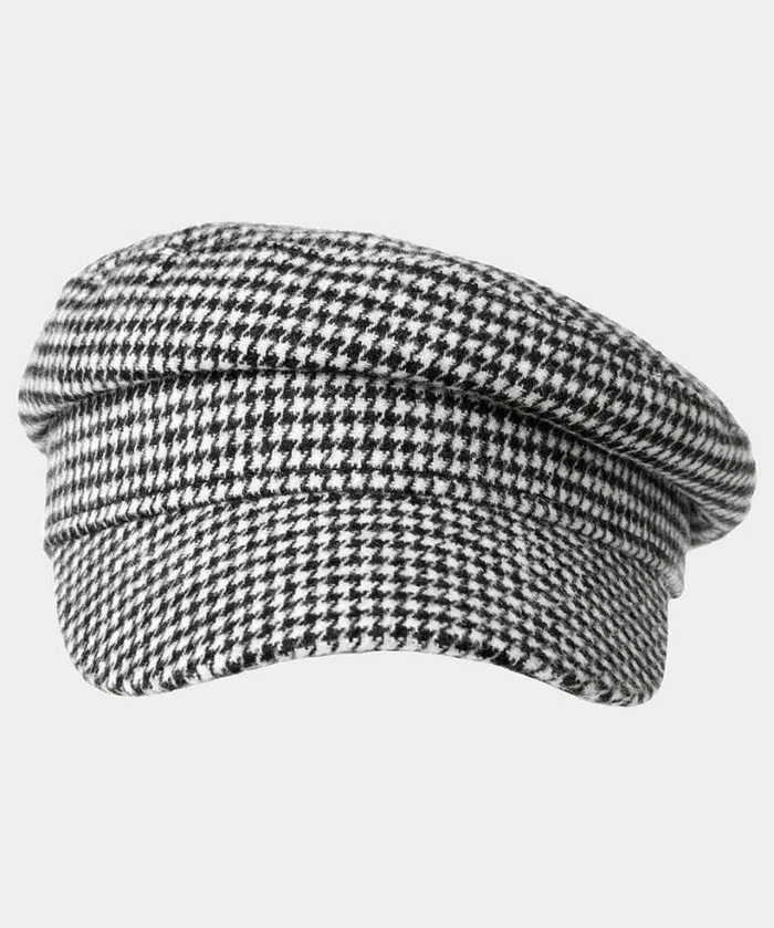 Joe Browns Accessories and Jewellery Women Retro Vibe Dogtooth Cap Black Joe Browns Accessories and Jewellery Women Retro Vibe Dogtooth Cap Black