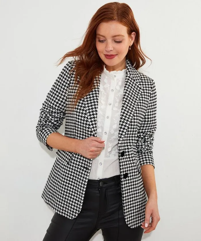 Joe Browns Coats and Jackets Women Daring Dogstooth Jacket Black
