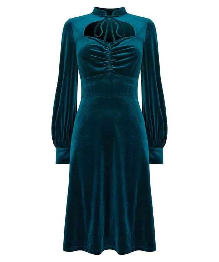 Joe Browns Dresses Women Betsy Velour Dress Teal Joe Browns Dresses Women Betsy Velour Dress Teal