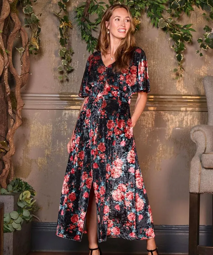 Joe Browns Dresses Women Radiant Rose Velour Dress Black Joe Browns Dresses Women Radiant Rose Velour Dress Black