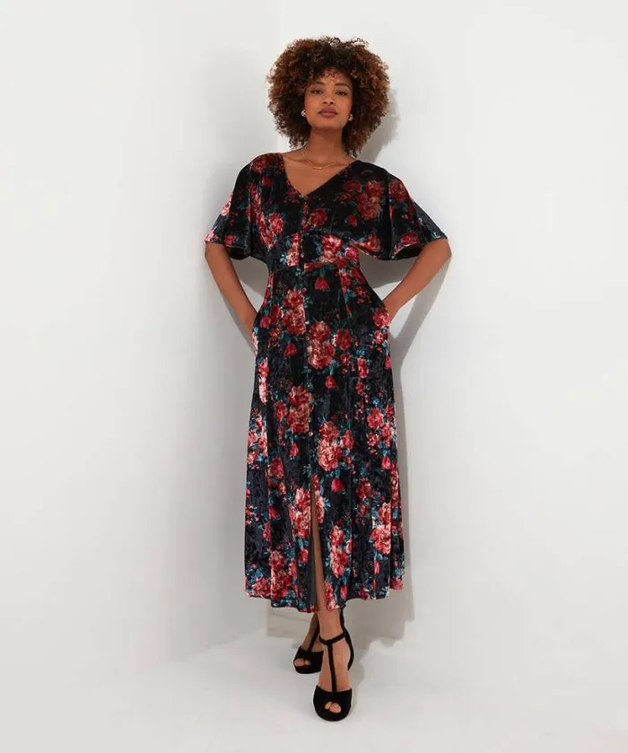 Joe Browns Dresses Women Radiant Rose Velour Dress Black Joe Browns Dresses Women Radiant Rose Velour Dress Black