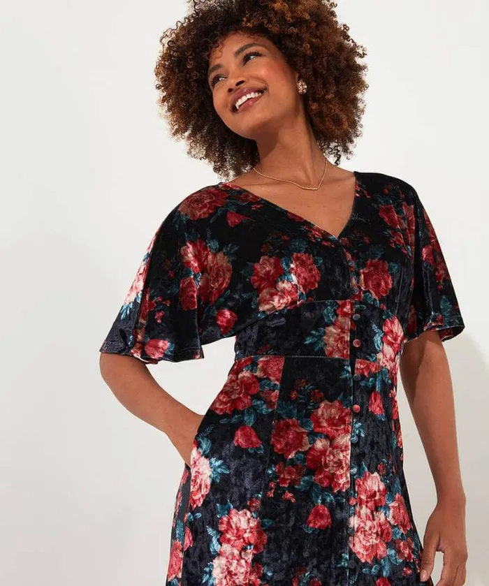 Joe Browns Dresses Women Radiant Rose Velour Dress Black Joe Browns Dresses Women Radiant Rose Velour Dress Black