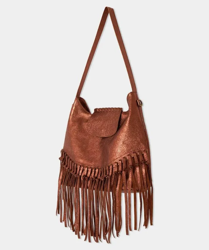 Joe Browns Handbags and Purses Women Jaipur Shimmer Leather Tassel Bag Bronze Joe Browns Handbags and Purses Women Jaipur Shimmer Leather Tassel Bag Bronze