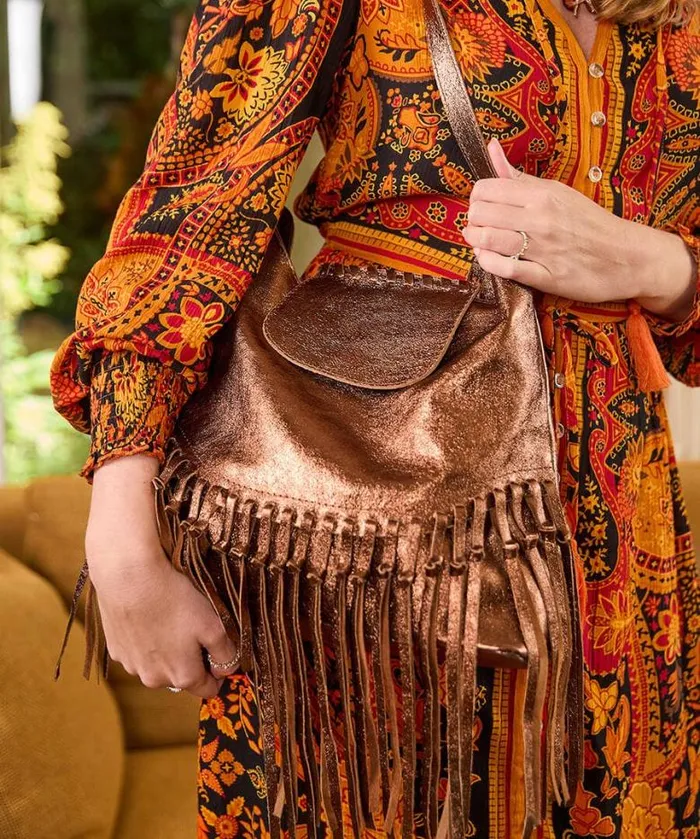 Joe Browns Handbags and Purses Women Jaipur Shimmer Leather Tassel Bag Bronze Joe Browns Handbags and Purses Women Jaipur Shimmer Leather Tassel Bag Bronze