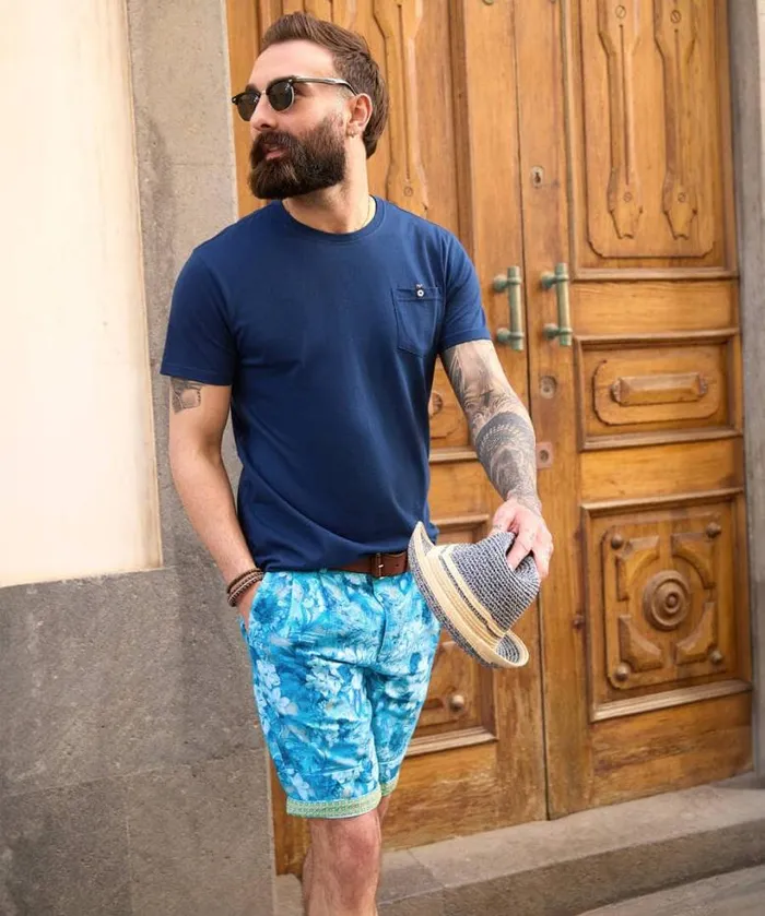 Joe Browns Jeans and Trousers Men Fabulous Floral Short Blue Joe Browns Jeans and Trousers Men Fabulous Floral Short Blue