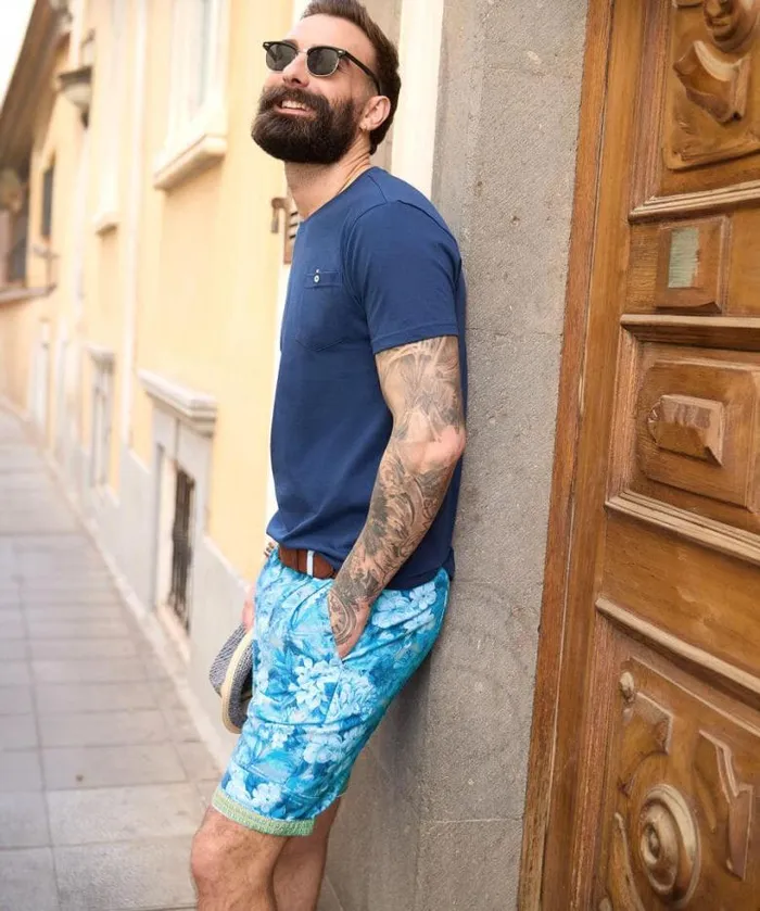 Joe Browns Jeans and Trousers Men Fabulous Floral Short Blue Joe Browns Jeans and Trousers Men Fabulous Floral Short Blue