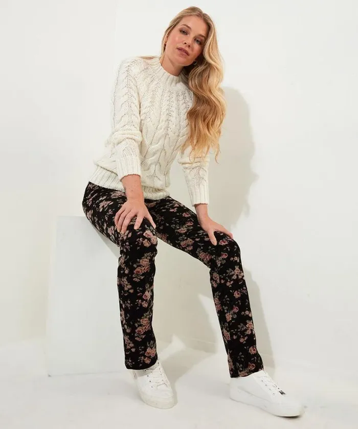 Joe Browns Jeans and Trousers Women Rosie Moleskin Trousers Black Joe Browns Jeans and Trousers Women Rosie Moleskin Trousers Black