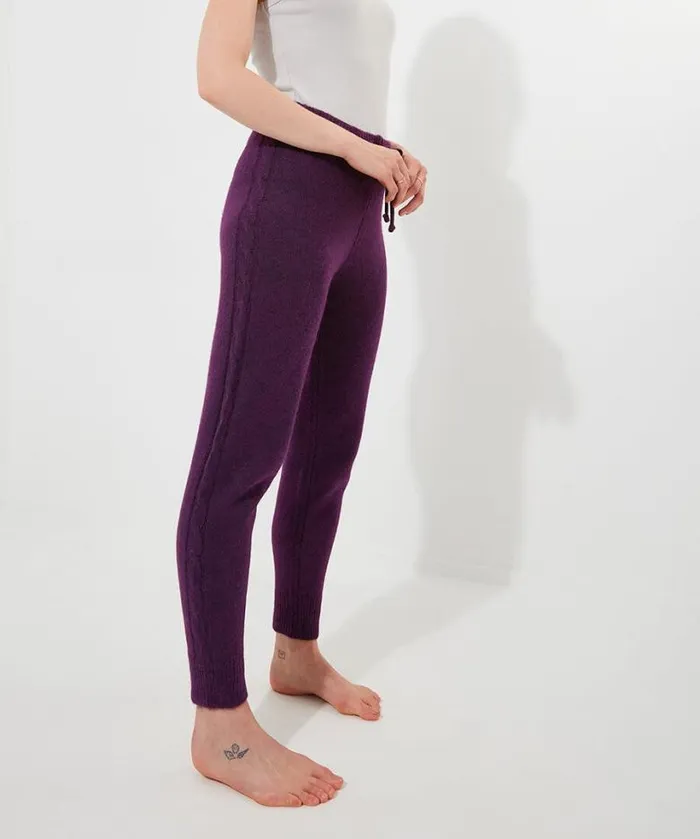 Joe Browns Knitwear and Cardigans Women Sloe Joes Knitted Cable Joggers Purple Joe Browns Knitwear and Cardigans Women Sloe Joes Knitted Cable Joggers Purple