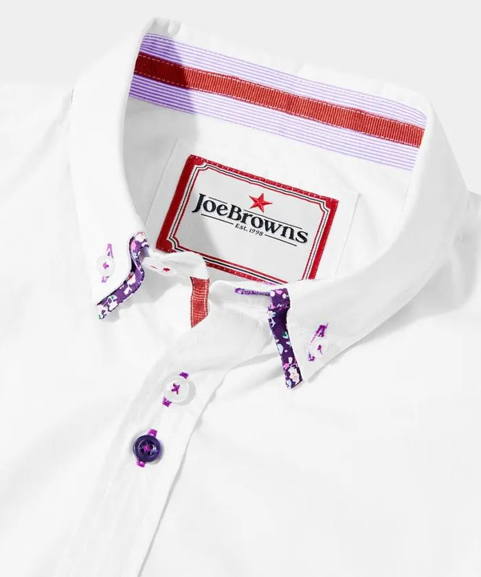 Joe Browns Shirts Men Distinctive Double Collar Shirt White Joe Browns Shirts Men Distinctive Double Collar Shirt White