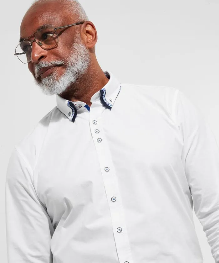 Joe Browns Shirts Men Terrific Triple Collar Shirt White Joe Browns Shirts Men Terrific Triple Collar Shirt White