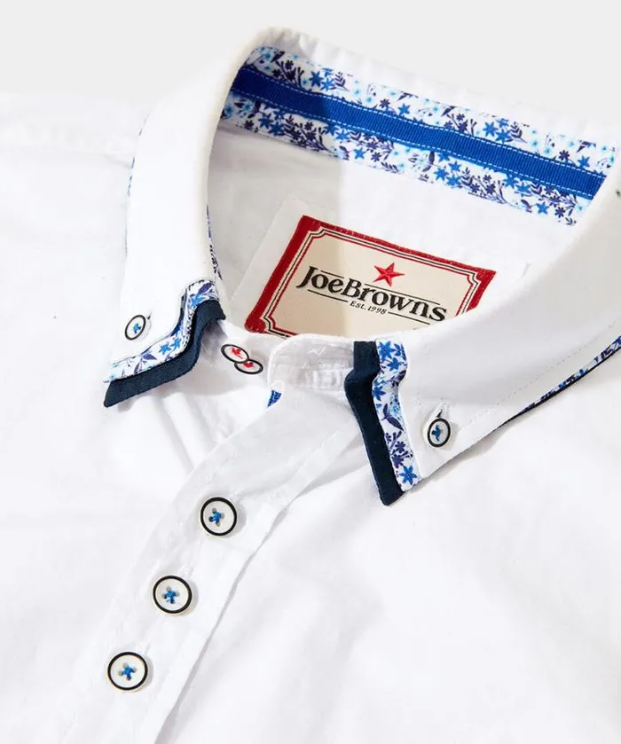 Joe Browns Shirts Men Terrific Triple Collar Shirt White Joe Browns Shirts Men Terrific Triple Collar Shirt White