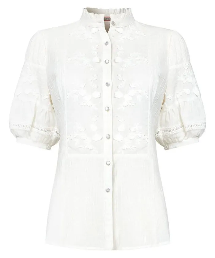 Joe Browns Tops Tunics and Blouses Women Patsy Embroidered Blouse White Joe Browns Tops Tunics and Blouses Women Patsy Embroidered Blouse White