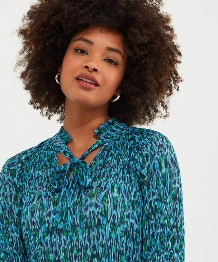 Joe Browns Tops Tunics and Blouses Women Perfectly Plisse Blouse Blue Joe Browns Tops Tunics and Blouses Women Perfectly Plisse Blouse Blue