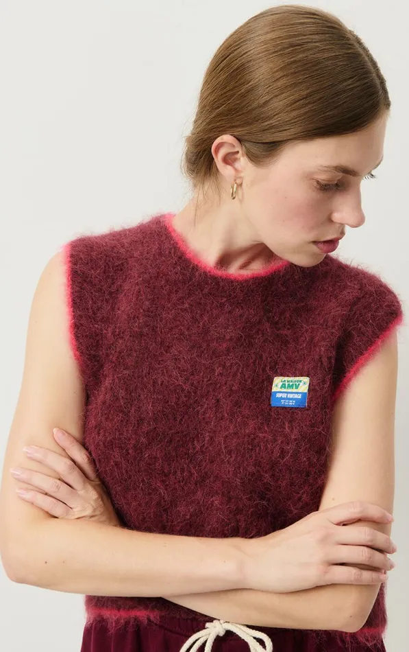 Jumper Bymi Burgundy Black Melange Women American Vintage Jumpers and Cardigans Jumper Bymi Burgundy Black Melange Women American Vintage Jumpers and Cardigans
