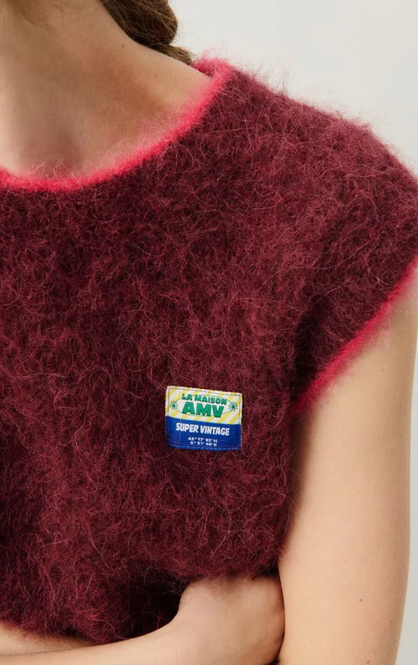 Jumper Bymi Burgundy Black Melange Women American Vintage Jumpers and Cardigans Jumper Bymi Burgundy Black Melange Women American Vintage Jumpers and Cardigans