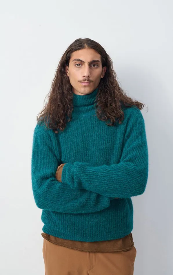 Jumper East Melange Duck Blue Men American Vintage Jumpers and Cardigans Jumper East Melange Duck Blue Men American Vintage Jumpers and Cardigans
