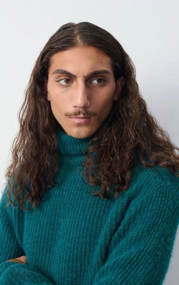 Jumper East Melange Duck Blue Men American Vintage Jumpers and Cardigans Jumper East Melange Duck Blue Men American Vintage Jumpers and Cardigans
