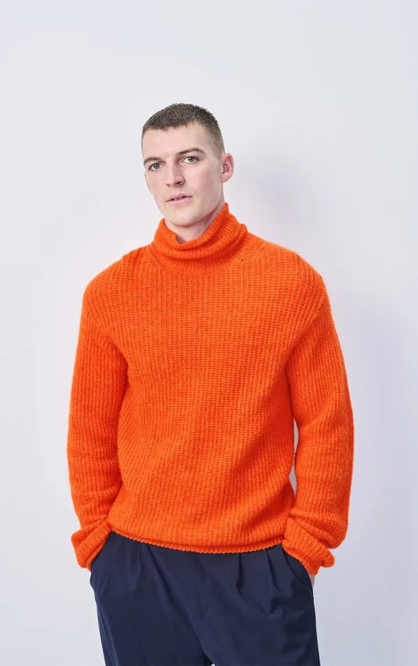 Jumper East Melange Orange Men American Vintage Jumpers and Cardigans