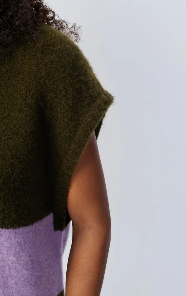 Jumper Gylson Khaki Striped Lilac Melange Women American Vintage Jumpers and Cardigans Jumper Gylson Khaki Striped Lilac Melange Women American Vintage Jumpers and Cardigans
