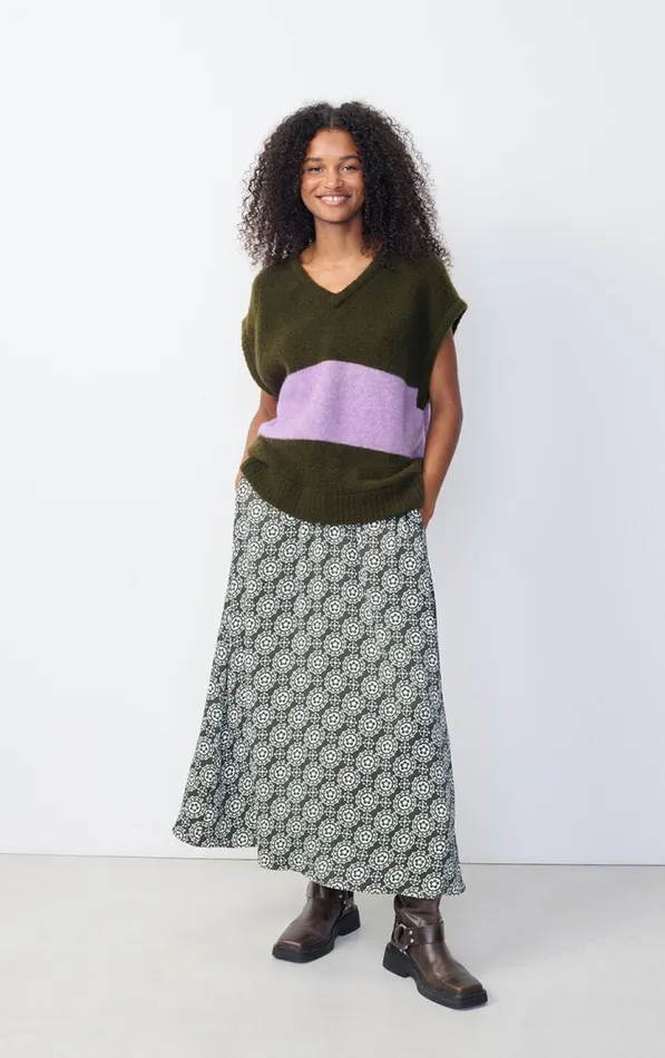 Jumper Gylson Khaki Striped Lilac Melange Women American Vintage Jumpers and Cardigans Jumper Gylson Khaki Striped Lilac Melange Women American Vintage Jumpers and Cardigans