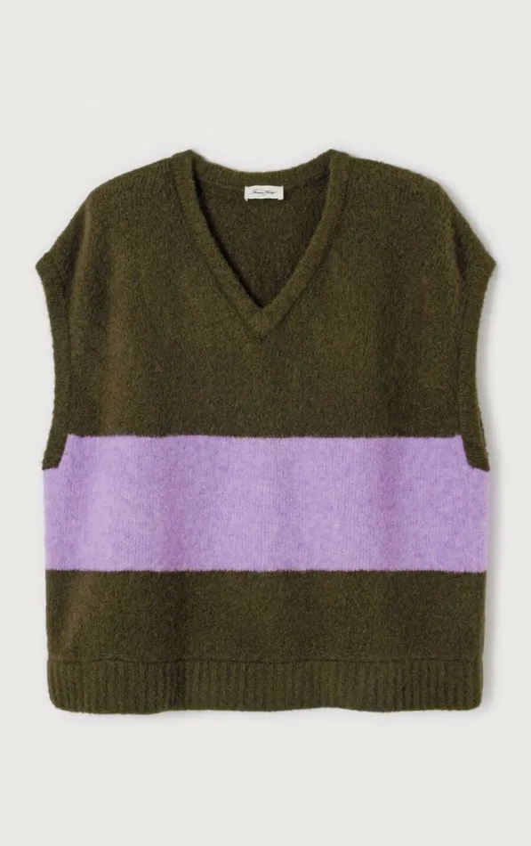 Jumper Gylson Khaki Striped Lilac Melange Women American Vintage Jumpers and Cardigans Jumper Gylson Khaki Striped Lilac Melange Women American Vintage Jumpers and Cardigans
