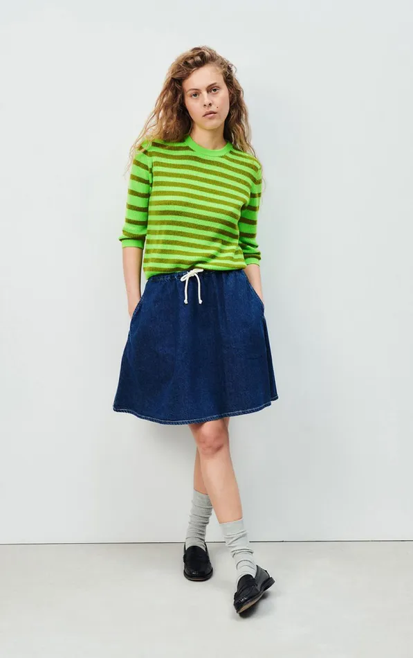 Jumper Raxow Fluo Green Striped Chameleon Melange Women American Vintage Jumpers and Cardigans Jumper Raxow Fluo Green Striped Chameleon Melange Women American Vintage Jumpers and Cardigans